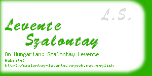 levente szalontay business card